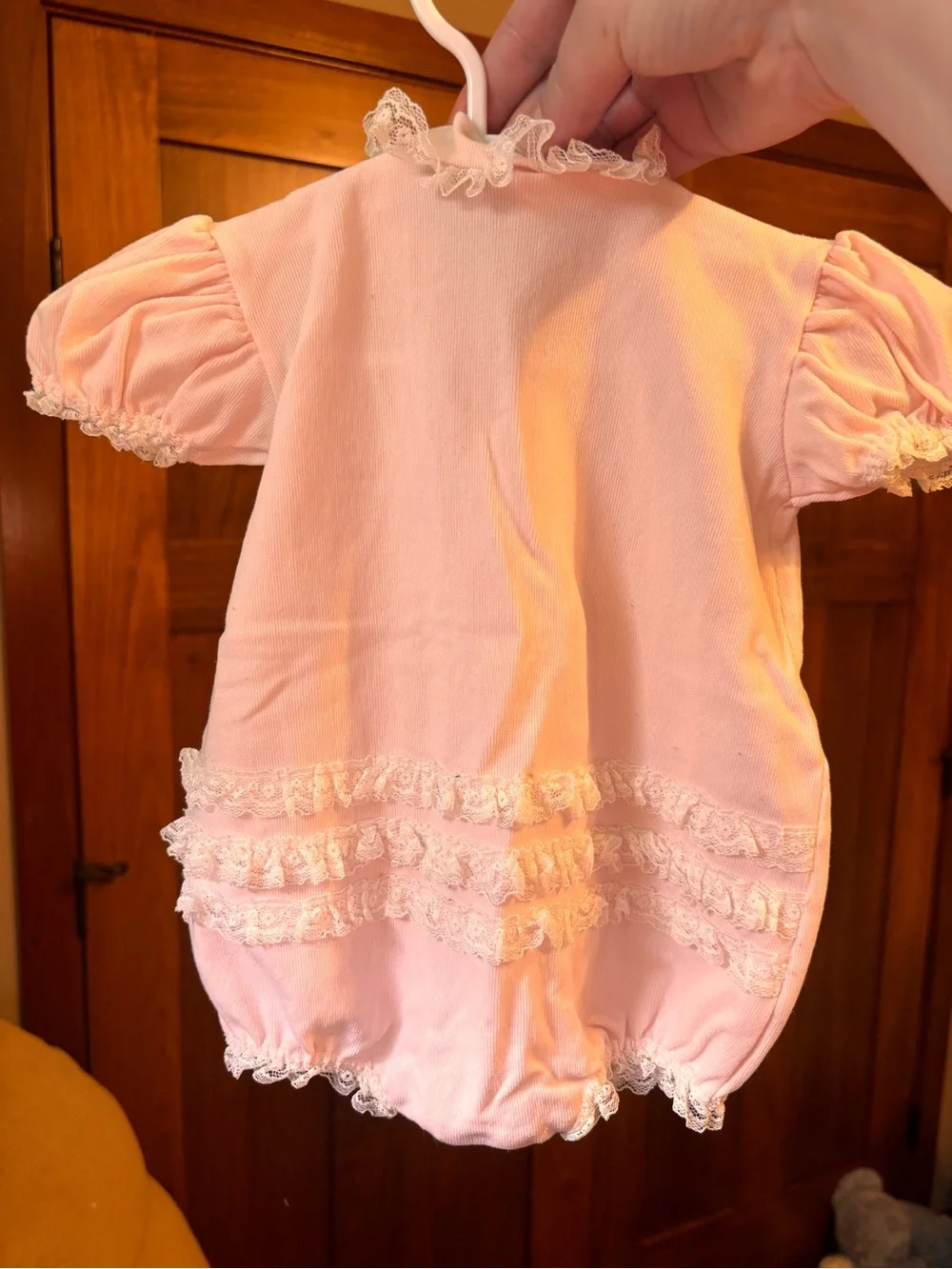 Vintage Baby Bliss Pink Lace Bubble Romper | Heirloom Baby Girl |  3-6 mo